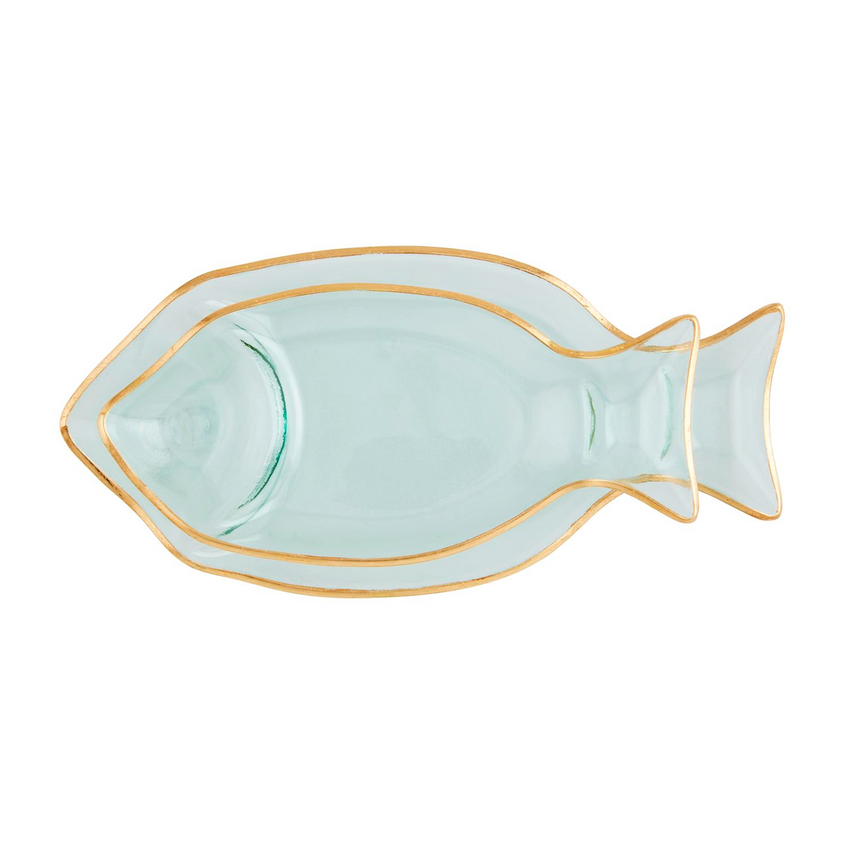 Clear Glass Fish Trinket Dish with Gold Rim - view 5