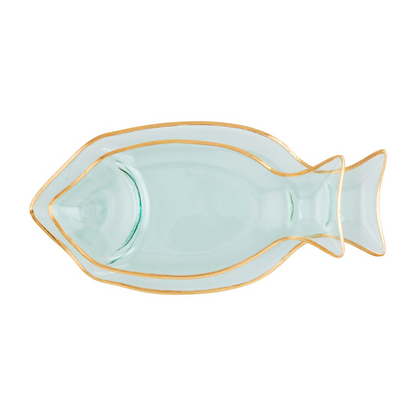 Clear Glass Fish Trinket Dish with Gold Rim - view 5