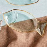 Clear Glass Fish Trinket Dish with Gold Rim - view 4
