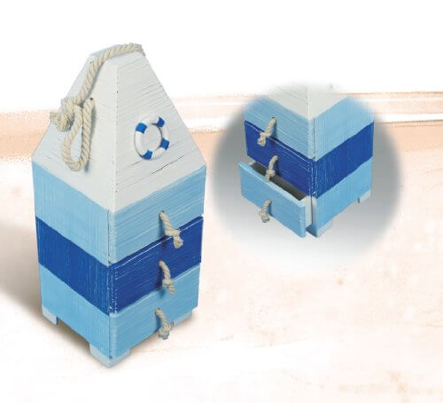 Blue and White Buoy Three-Drawer Organizer - view 1