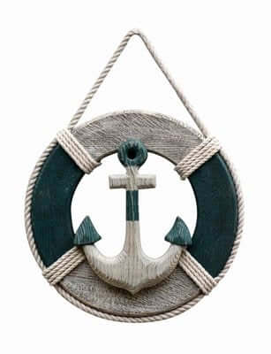 Weathered Anchor and Rope Ring Wall Accent - view 1