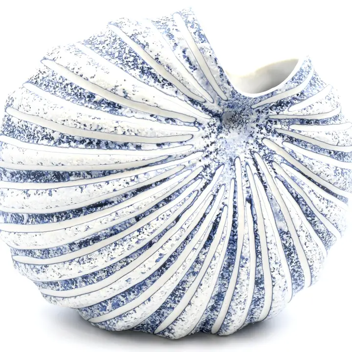 Blue and White Spiral Shell Bud Vase - view 2