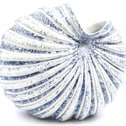 Blue and White Spiral Shell Bud Vase - view 2
