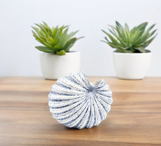 Blue and White Spiral Shell Bud Vase - view 1