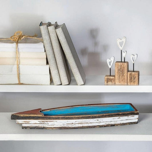 Weathered Blue Boat Display Tray - view 1