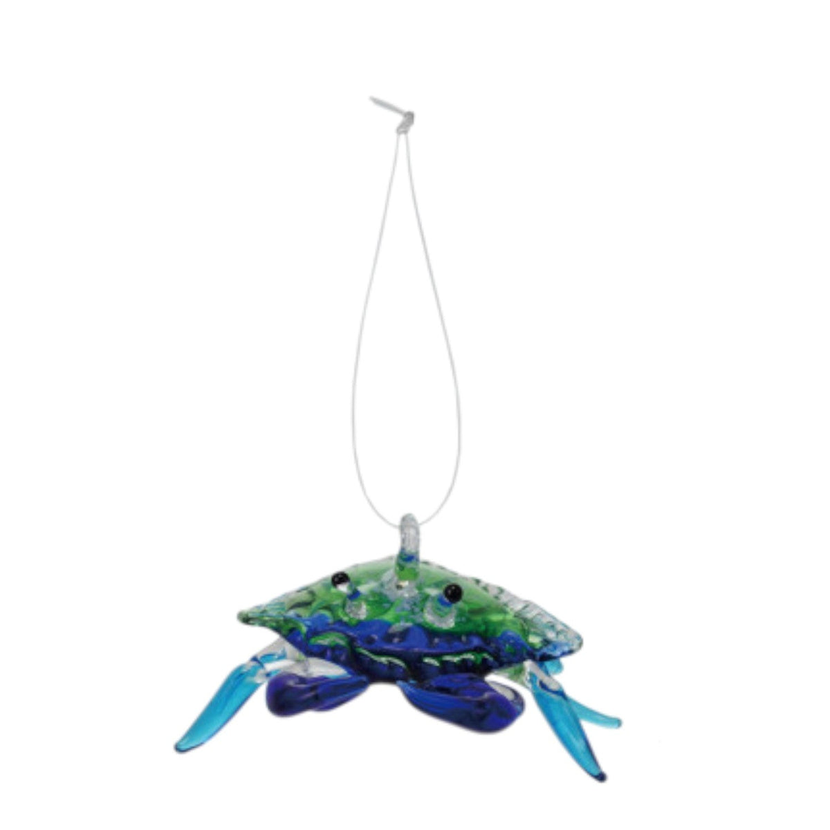 Blue Green Crab Glass Hanging Ornament - view 1