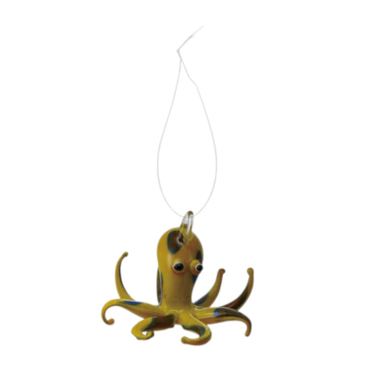 Amber Octopus Glass Hanging Ornament - view 1